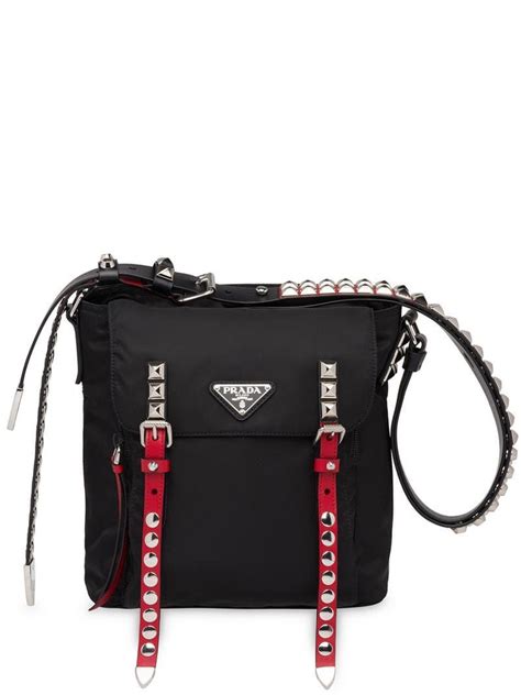 prada studded one shoulder backpack|miuccia prada shoulder bag.